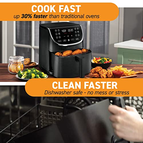 Gourmia Air Fryer Oven Digital Display 7 Quart Large AirFryer Cooker 12 Touch Cooking Presets