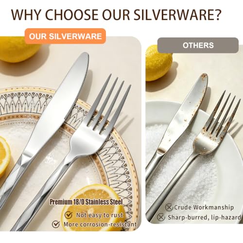 20-Piece 18/0 Silverware Set, Stainless Steel Flatware Cutlery Set for 4 - image 3