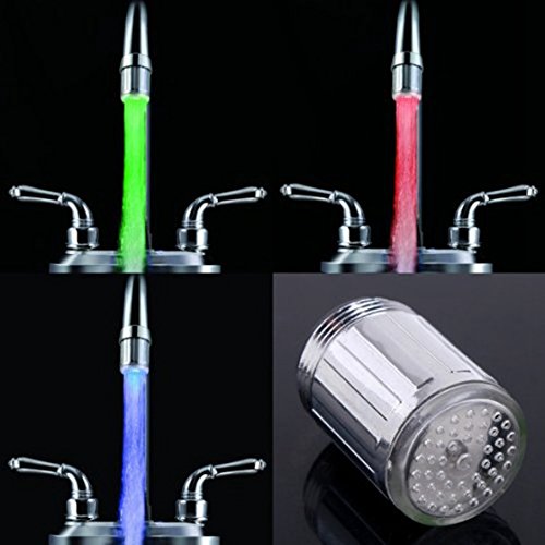 TOOGOO(R) 7 Colors RGB LED Light Water Stream Faucet Tap
