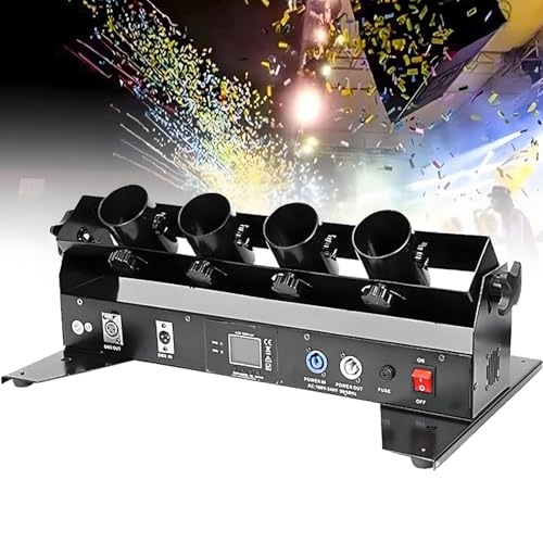 PxkVrin MáQuina Lanzadora De Confeti Profesional, MáQuina Sopladora De Confeti De 4 Disparos, para Bodas, Discotecas, EspectáCulos, Clubes, Escenarios Y Fiestas.