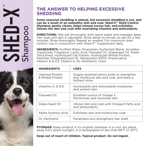 Shed-X Shed Control Shampoo for Dogs, 16 oz – Reduce Shedding – Shampoo Infuses Skin and Coat with Vitamins and Antioxidants to Clean, Release Excess Hair, and Exfoliate - Thumbnail 6