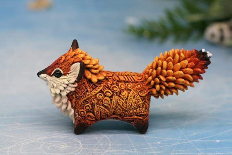 ANXINJIA Animal Resin Crafts Ornaments Desktop Ornaments Holiday Figure Gifts - Home Decor Statue Accessories Craft Sculpture Ornaments - Diy Decor Craft Party Home Decor (fox)