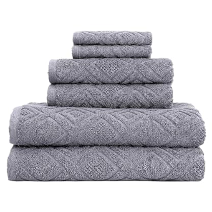 XFZJCHAP Handtuch-Badezimmer-Set, schnell trocknendes, saugfähiges Badetuch, 6-teiliges Set