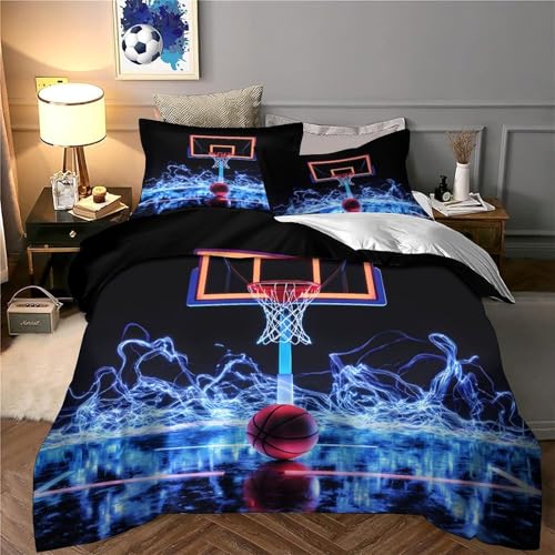 Housse de couette basket-ball 3D microfibre parure de lit fermeture éclair - 6