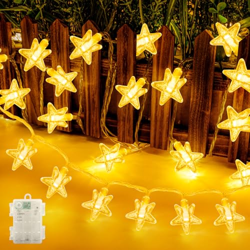 Lincentra LED Lichterketten Sterne Außen, 5M 30 LED Lichterkette...