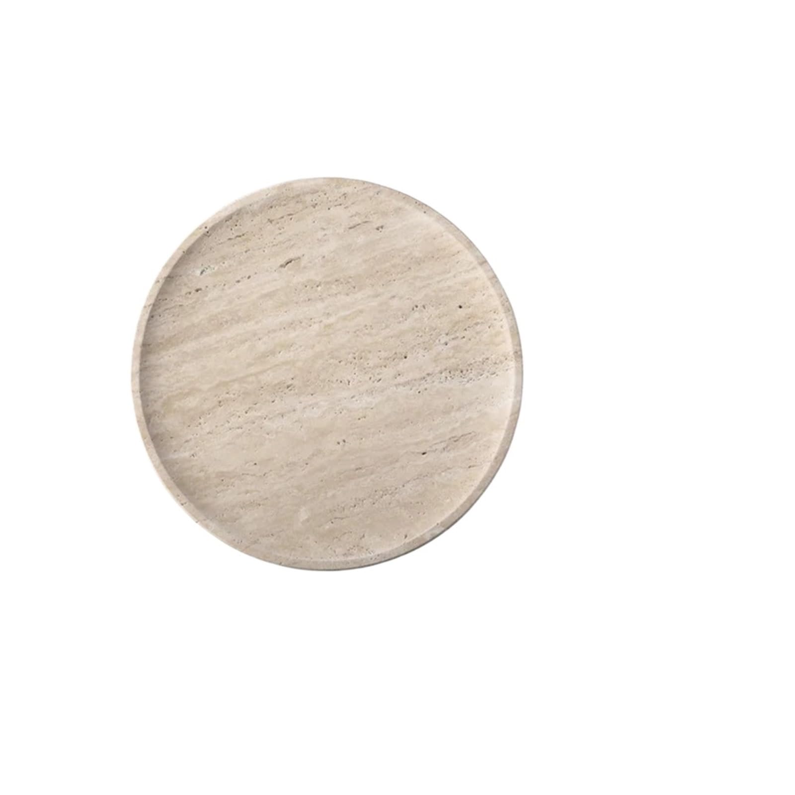 Bathroom Stone Tray Decorative Travertine Tray for Bathroom Vanity Kitchen Table Vintage for Jewelry Cosmetics Perfume Trinket Roon Decoration(14x14x1.5cm)