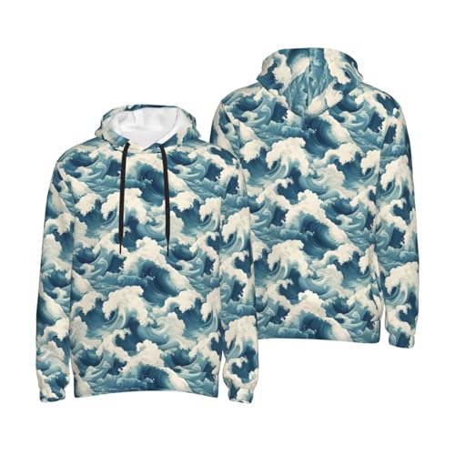 Hoodies For Men - Blue Waves A Print Long Sleeve Casual Men'S Hoodies & Sweatshirts Pullover With Pocket4