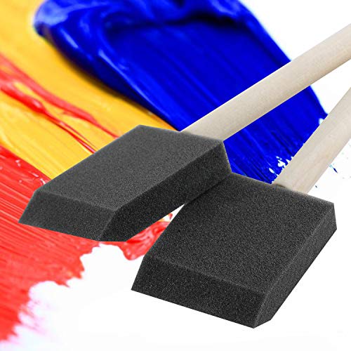 Image of Bates- Foam Paint Brushes, 2 Inch, 75 Pack, Blue Foam Brushes for Painting with Lightweight Wooden Handles