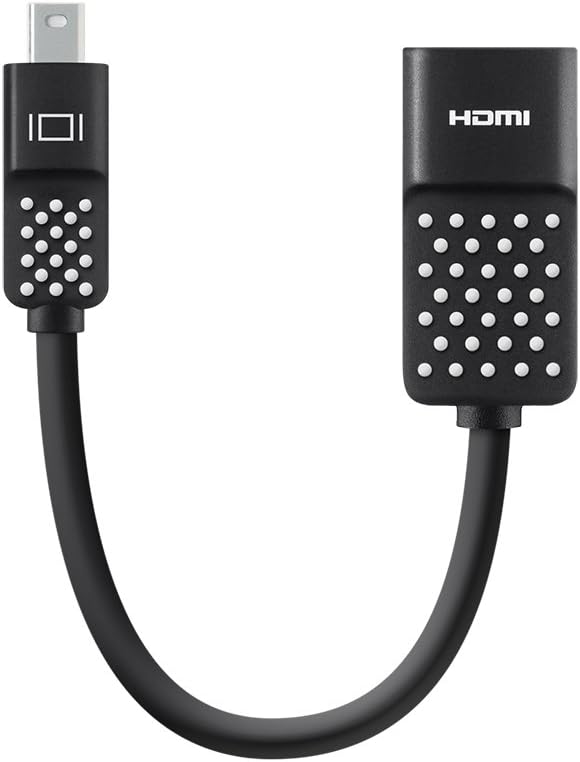 Mini Display Port to HDMI Adapter 4K (Compatible for Macbook Air, Macbook Pro and Other Mini-DP Enabled Devices) – Black