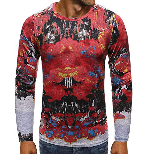 Soluo Men's Christmas Reindeer Holiday Sweater Cardigan Cute Ugly Pullover Santa Claus Costume Xmas Long Sleeve T-Shirt (Multicolor,XX-Large)