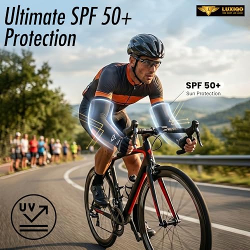 Image of Osmo Fibre Arm Sleeves - SPF 50+ UV Protection, Ultra-Soft Cooling Compression Fabric, Breathable & Odour-Resistant Sun Sleeves | Running, Cycling, Gym & Outdoor Sports