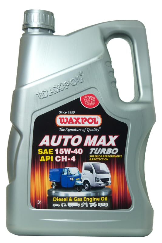 Waxpol Auto Max Turbo SAE 15 W 40 API CH-4 Engine Oil - 3L (3L)-image-46