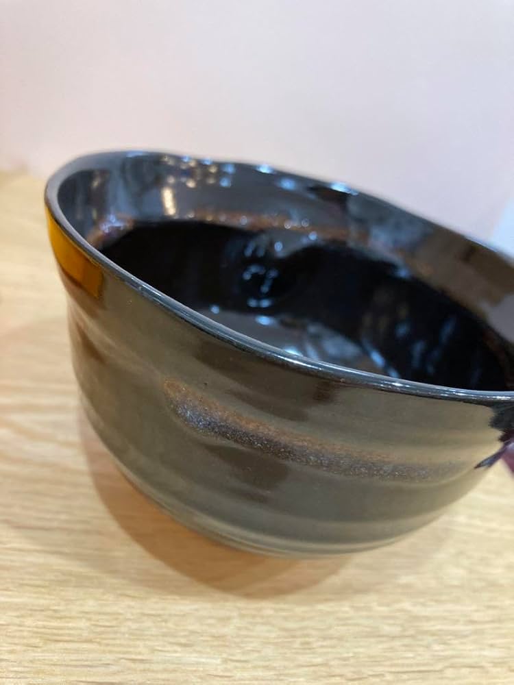 Amazon.co.jp: 本願寺 銘 滴翠 茶道具 黒釉の茶碗 木箱付き : ホーム