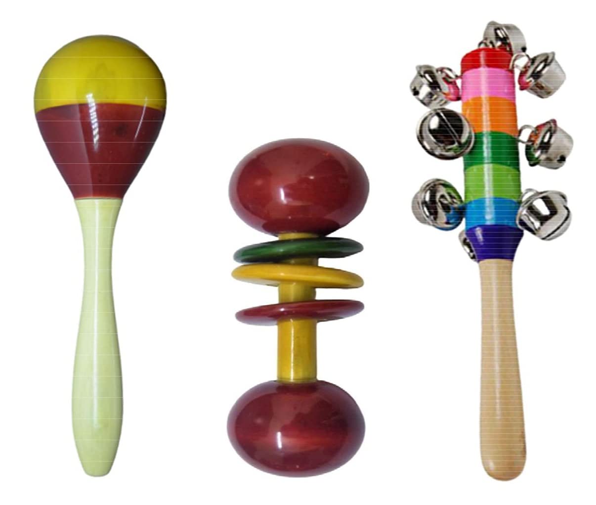 WudCraft Wooden Baby Rattle Non Toxic Infants Music Toys - Combo Bundle of 3 pcs - Colorful Desi Kids Toys (B09HL4HYZQ) Amazon Price History, Amazon Price Tracker