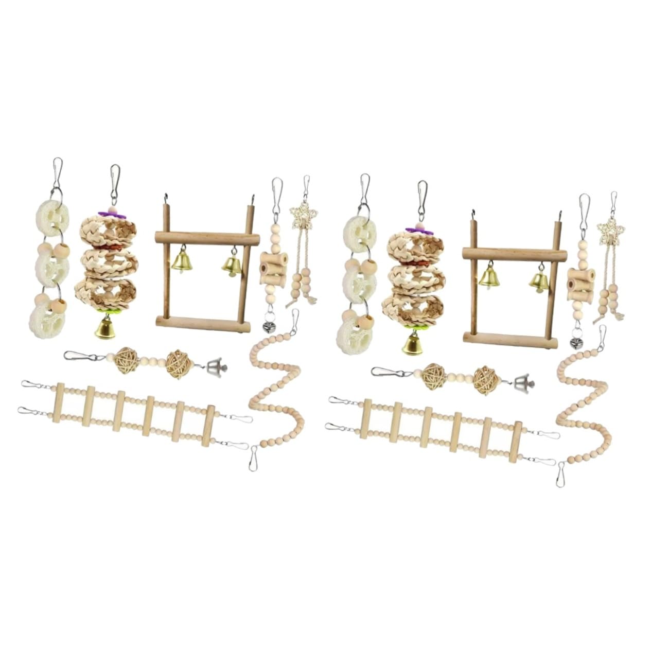 DOITOOL 2ensembles Échelle à Oiseaux pour Perroquets De Jouet à Mâcher Et pour Volières Et Cages Stimule Coordination Oiseaux