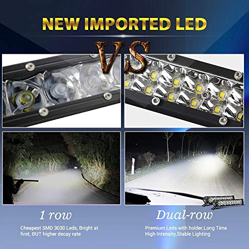 Unishine 7'' Led Light Bar Dual Row Mini Bar Lights 2Pcs 60W Flood Beam Led Driving Fog Lamp Atv Off Road Lights For Truck Trailer Marine Boat (2Pcs) #TOP1