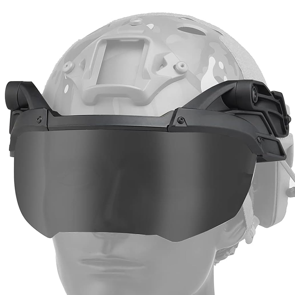Lunettes de protection pour airsoft avec rails ARC sur le côté, 2 verres de couleur (noir)