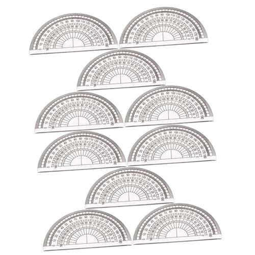 CLISPEED Transportador de Plástico Transparente de 180 Grados Pequeño Paquete de 10 Piezas para Matemáticas y Dibujo Herramienta Escolar Precisa para Medir Ángulos y Delineación