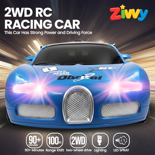 Image of Big Rechargeable Remote Control Car Toys | LED Headlights, Spray Smoke,Up to 120 min Non-Stop Play Time, 150ft Remote Range, USB Charging, Anti-Skid Tyres, BIS Certified,Birthday Gift for Kids