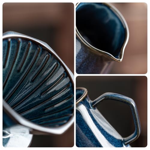 Image of Pour Over Coffee Maker,Ceramic Coffee Maker With 40 pcs Paper Filter,20oz /600ml Pour Over Coffee Dripper (Starry Blue)