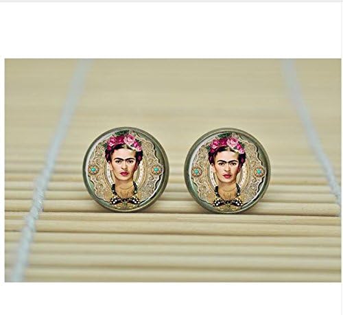 1pair Frida Kahlo Earrings charm feminist Earrings jewelry glass Cabochon Earrings