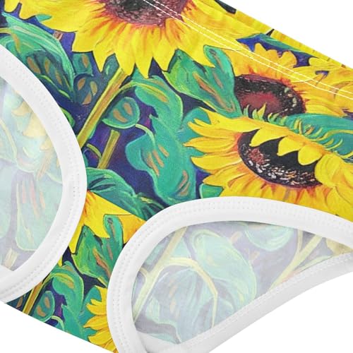 Cotton Girls Underwear Toddler Sunflowers Field Oil Paintings Little Girl Panties Aesthetic Briefs Undies Kids 2t4