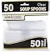 [50 Clear Soup Spoons] Plastimade Disposable Heavy Duty Plastic Cutlery,Great for Every Day Use, Home, Office, Party, Picnics, or Outdoor Events,