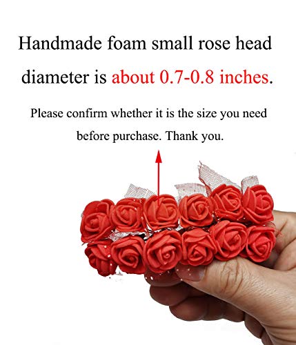 Mini Fake Rose Flower Heads 144pcs Mini Artificial Roses DIY Wedding Flowers Accessories Make Bridal Hair Clips Headbands Dress (Bottom add Gauze) Milk White