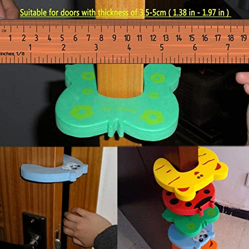 Image of KPNG 2 PCS Different Cartoon Animal Cushion Children Safety Foam Door Stopper Childproof Door Stoppers Curve Shaped Door Stopper (Random, 2)