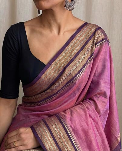 Image of DEVIKA TEXTILES Narayanpet Cotton Handloom Saree, Traditional Indian Ethnic Wear