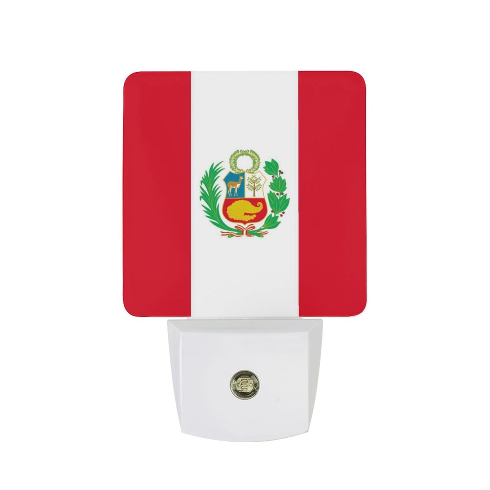 Nqrxadcrt Style Peru Flag Night Light Plug In Wall Lights Bedside Lamp Bedrooms Home Hallways Decoration