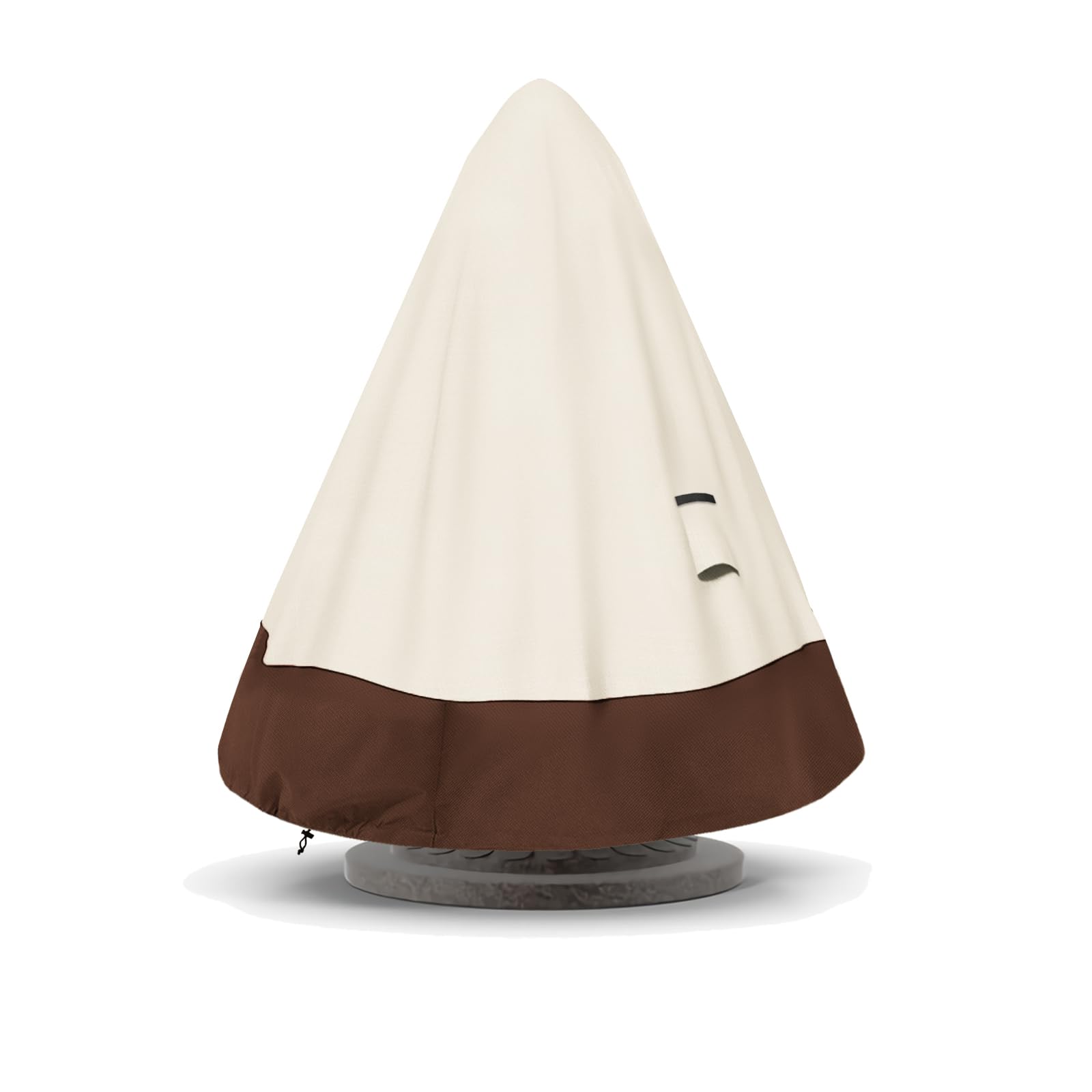 TACOMA Fountain Cover 42" Dia x 61" H,Outdoor 600D Heavy Duty Garden Fountains Statue Protective Cover with Drawstring,Waterproof Windproof Fountain Protector Covers for Winter(Beige &amp; Brown)