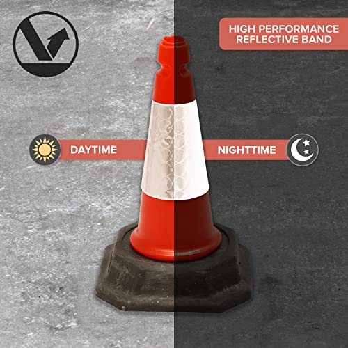Street Solutions 6 Pack Traffic Safety Cones 18'' Inches With Reflective Collars, Unbreakable Pvc Orange Construction Cone For Traffic Control, Driveway Road Parking (Orange) #TOP3