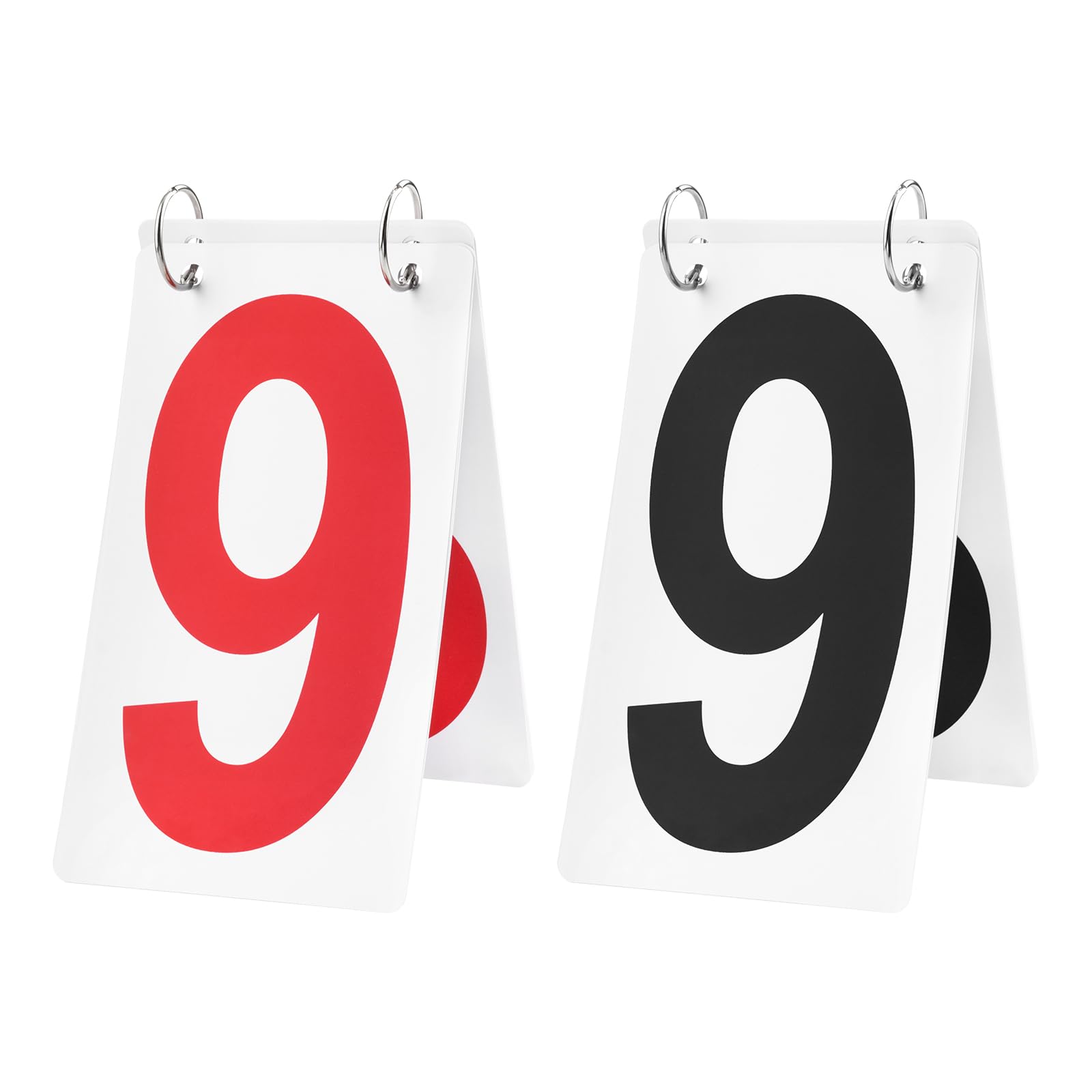 GOGO 2 Sets Tennis Score Keeper, 0-9 Double Sides Score Reporter Replacement Cards, 4" x 7"-Red/Black