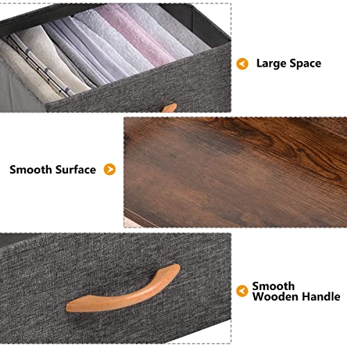 YOURLITE Chest of Drawers Fabric Storage Drawers with Wood Top & Metal Frame, Easy-Install, Large Storage Space7-Drawer Storage Organizer Unit for Bedroom, Living Room, Nursery Room, Hallway (Brown) - Image 6