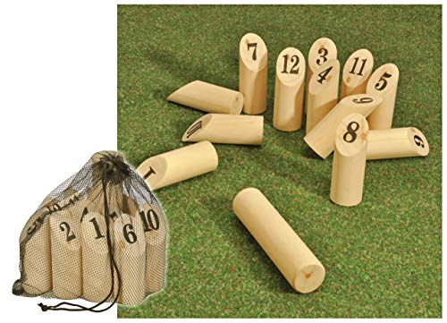 Spetebo Finn Kubb Wurfspiel - Holz Spiel Geschicklichkeitsspiel Garten Spielzeug Outdoorspiel