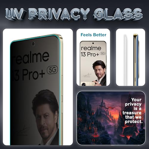 Image of FIRST MART Military-Grade Privacy Tempered Glass for Realme 13 Pro Plus /Realme 13 Pro - 9H Hardness, Edge to Edge, Bubble-Free, Anti-Spy, Anti Peeping [1 Pack]