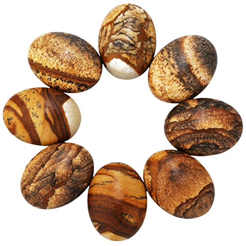 SUNYIK Picture Jasper Cabochons CAB for Jewelry Making,18x25mm,10Pcs