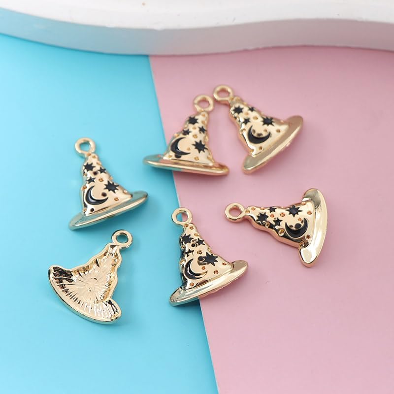 Ximimark 20pcs Enchanting Witch Hat Pendants - Alloy Enamel Charms for DIY Jewelry Making, Unique Accessories for Necklace, Bracelet, Earring, Fashionable Craft Supplies for Creative Designers - Image 8