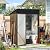 MistMo 5X3FT Outdoor Steel Storage Shed with Lockable Doors, One Window,Ideal for Garden, Backyard, Patio Storage,Brown