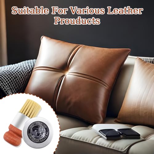SEILETOO Wise Owl Furniture Salve for Leather, Leather Salve for Furniture, Leather Furniture Salve and Brush, Furniture Salve Brush, Leather Salve with Boar Bristle Brush for Home - Thumbnail 7