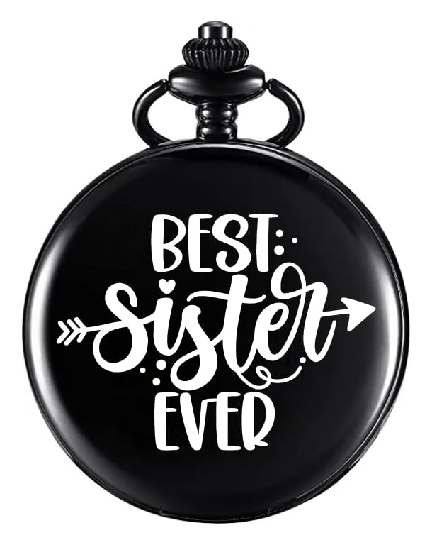 Image of Vintage Gandhi Style Pocket Watch with Engraved Designs & Messages Royal Black Analog for Men Women & Kids Includes Key Ring for car or Bike Keys Ideal Gift