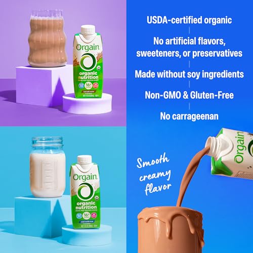 Image of Orgain Organic Nutritional Protein Shake, 16g Grass Fed Whey Protein, Meal Replacement, 20 Vitamins & Minerals, Fruits & Vegetables Variety Pack, Chocolate, Vanilla, Mocha, 11 Fl Oz (12 Pack)