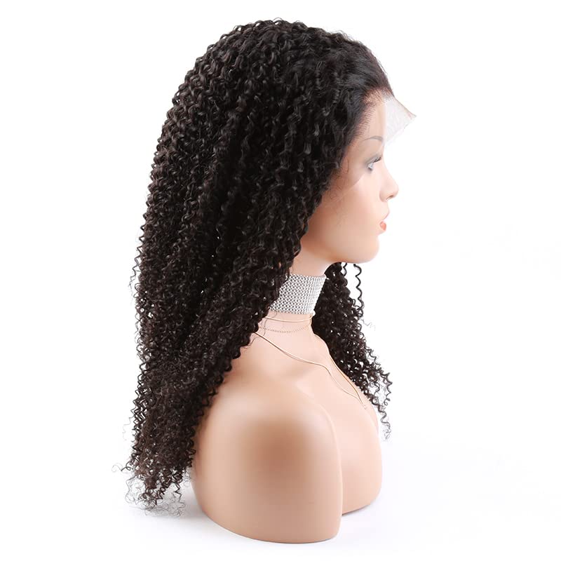 Bella Hair 130% Density Full Lace Human Hair Wigs Kinky Curly, Glueless Remy Virgin Human Hair Wig for Black Women, Dyeable Natural Color 20inch