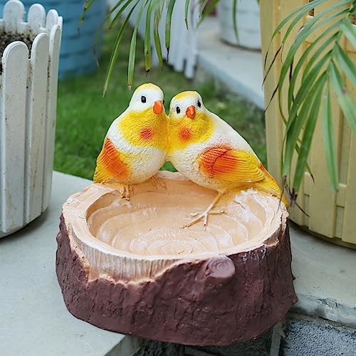 Image of Wonderland Decorative Resin Love Bird Feeder /Bird Bath (Home Decor, Garden Decor, Gift Item, Balcony)