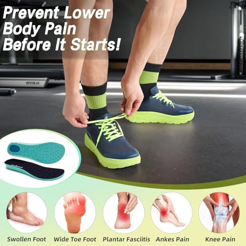 Men's Orthopedic Wide Sneakers: Breathable Plantar Fasciitis Orthotic Arch Support Casual Sneakers, Adjustable Fit Hammer Toes Recovery Training Tennis Shoes Black Dark Blue 11.54