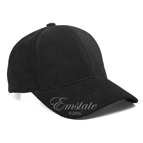 black suede leather beanie cap