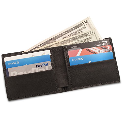 Genuine Pacific Eel Skin Leather Bifold Wallet Handmade4