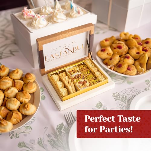 Eastanbul Baklava, 8.8oz, Baklava Pastry, Pistachio Gift Box, Middle Eastern Sweets, Turkish Desserts, Pistachio & Cashew Rich Pastry, Dulces Arabes, Arabic Sweets, Turkish Gifts