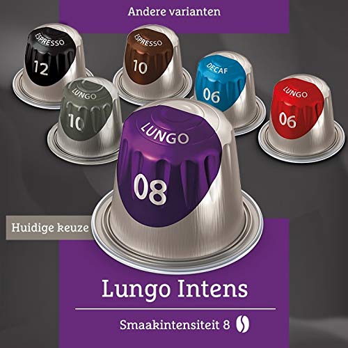 Douwe Egberts Koffiecups Lungo Intens (100 Capsules, Geschikt voor Nespresso* Koffiemachines, Intensiteit 08/12, Donker… - Afbeelding 5